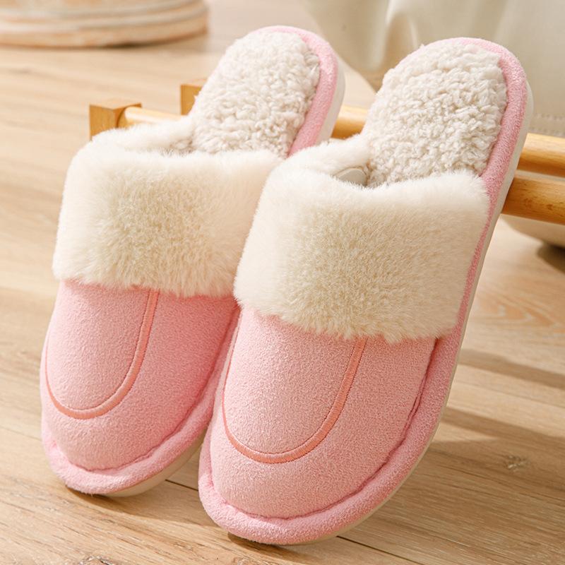 Winter Warme Fleece Hausschuhe für Herren und Damen Rutschfest Indoor Weiche Sohle Gemütliche Hausschuhe