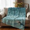 Linear Ocean Anime Cartoon Flannel Blanket Soft Warm Throw for Bedroom Sofa Car Kids Holiday Gift