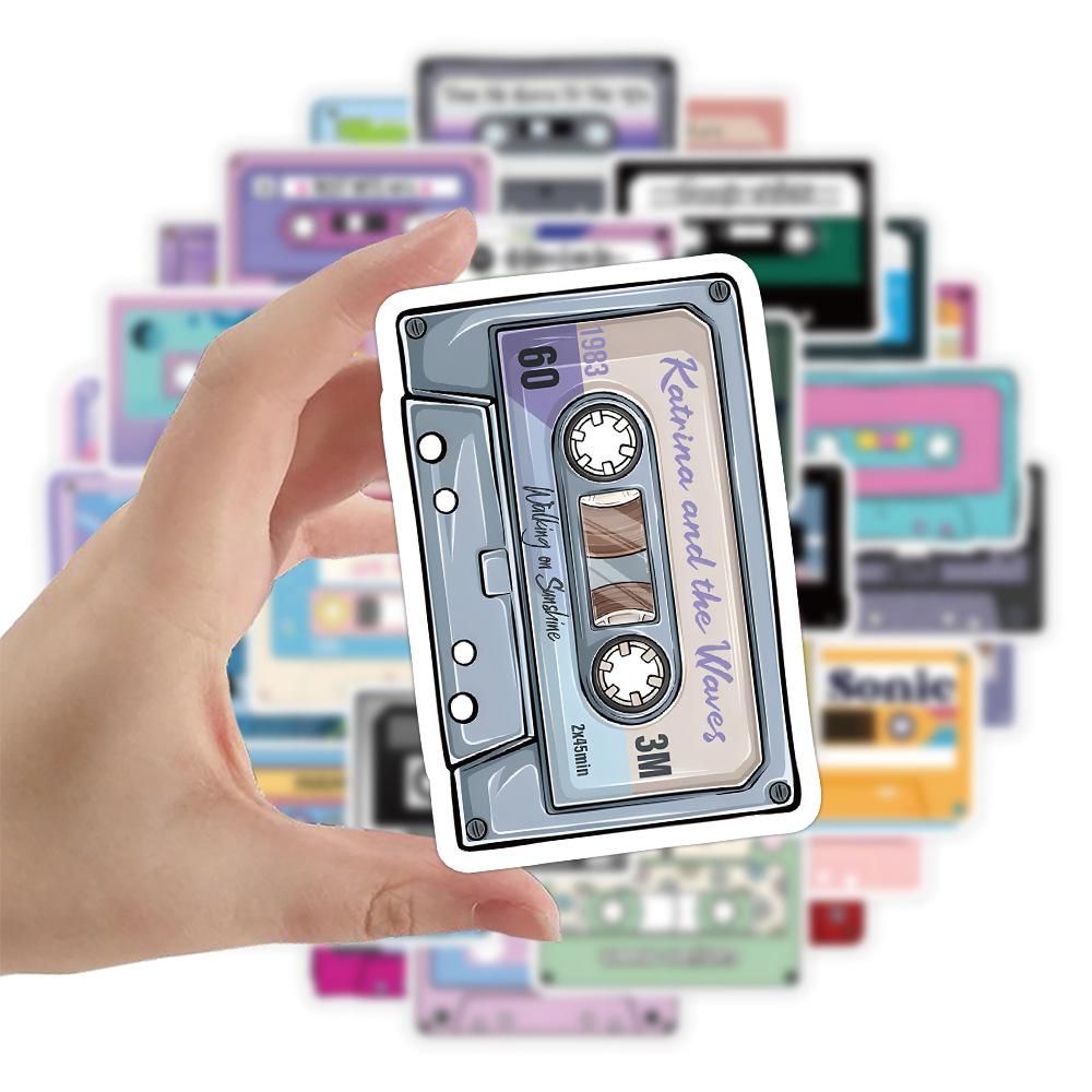 50Pcs/Set Retro Music Album Tapes Series 01 Stickers DIY Fashion Waterproof Doodle Decals Stickers