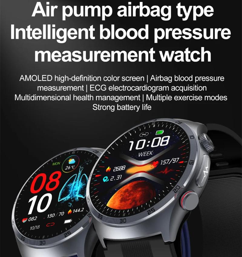 NFC Smartwatches ECG Air Pump Blood Pressure Watch Blood Oxygen Sport FitnessTracking Sapphire Smart Watch for Xiaomi Huawei iOS
