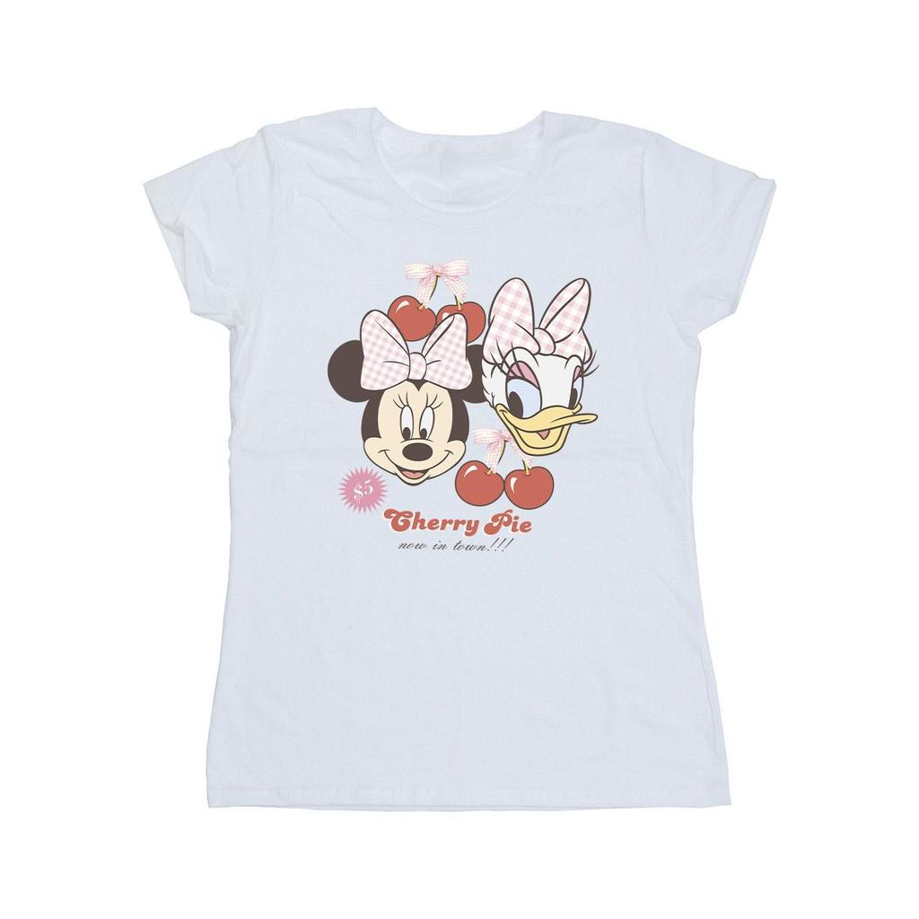Disney Womens/Ladies Minnie Mouse & Daisy Cherry T-Shirt