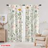 2pcs Window Curtains Garden Plants Flowers Botanical Versatile Durable Polyester,Without Electricity Festive Backdrops Use for
