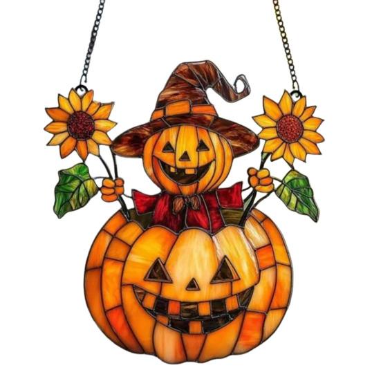 Halloween Hengende Anheng Håndmalt Glassmaleri Vinduspynt med Snor Lett å Henge Solfanger Innendørs Vindusdekorasjon