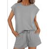 2026 Spring/Summer Women's Round Neck Loose Short Sleeve Two-Piece Set