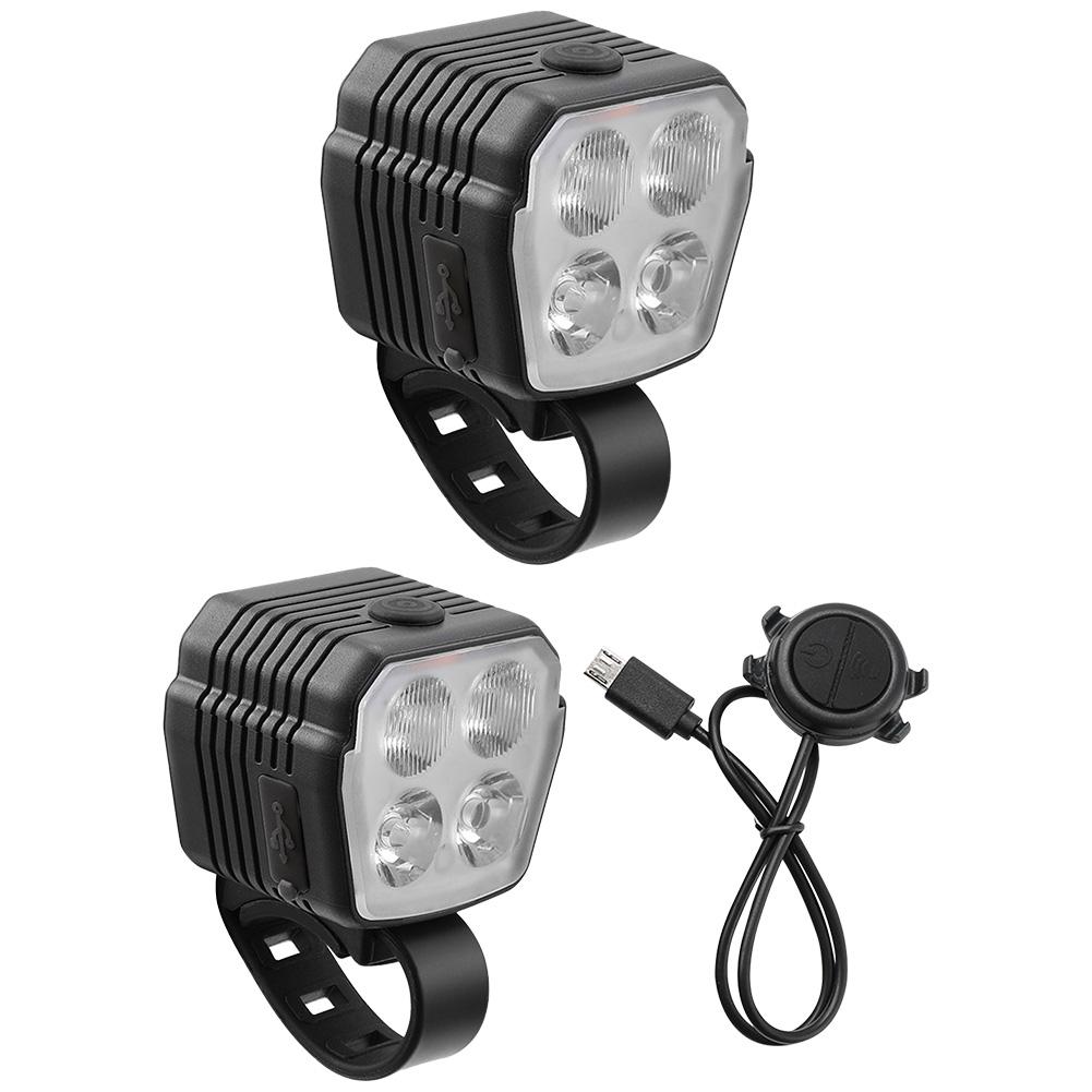 LED Bike Front Light Bicycle Light USB Charging with Horn Cycling Safety Flashlight 2 In 1 7 Light Modes Cycling Accessories