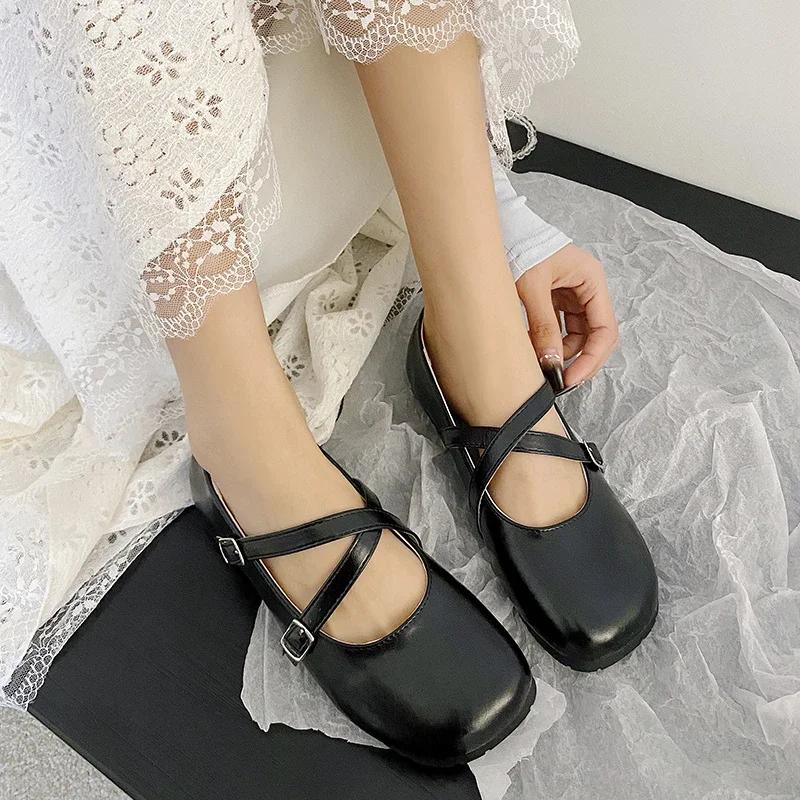 

Fashion Woman Shoes Fashion Brand Buckle Strap Women s Shallow Dress Elegant Flats Women Comfortable Round Toe Solid Flat Low Heel Shoes 35