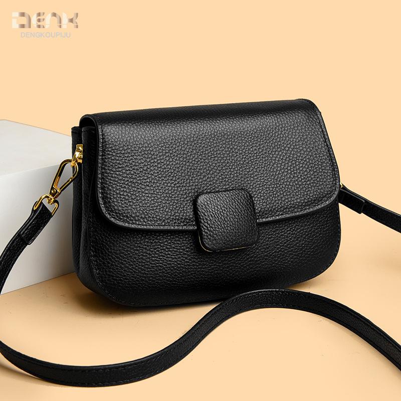 Genuine Leather Women's Bag Fashionable and Versatile Single-shoulder Crossbody Bag Cowhide Small Square Bag