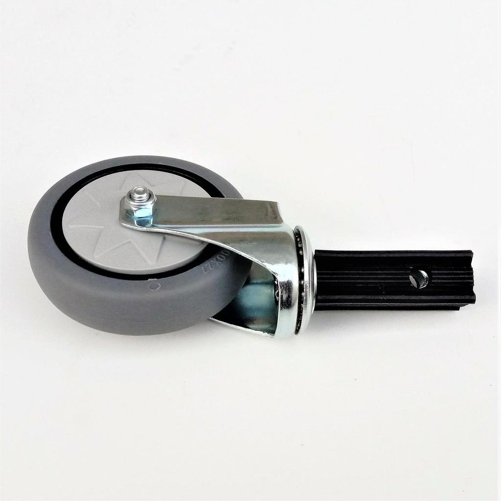 Grey Silent 4-inch Elastic Wheel Medium Square Caster for Carts