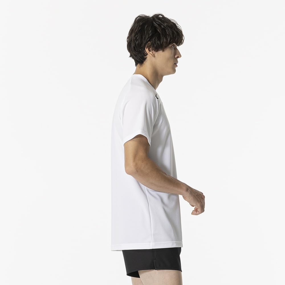 Mizuno V2MAB111 Game Short Shirt, Sleeve, Graphic, Unisex, White/Black