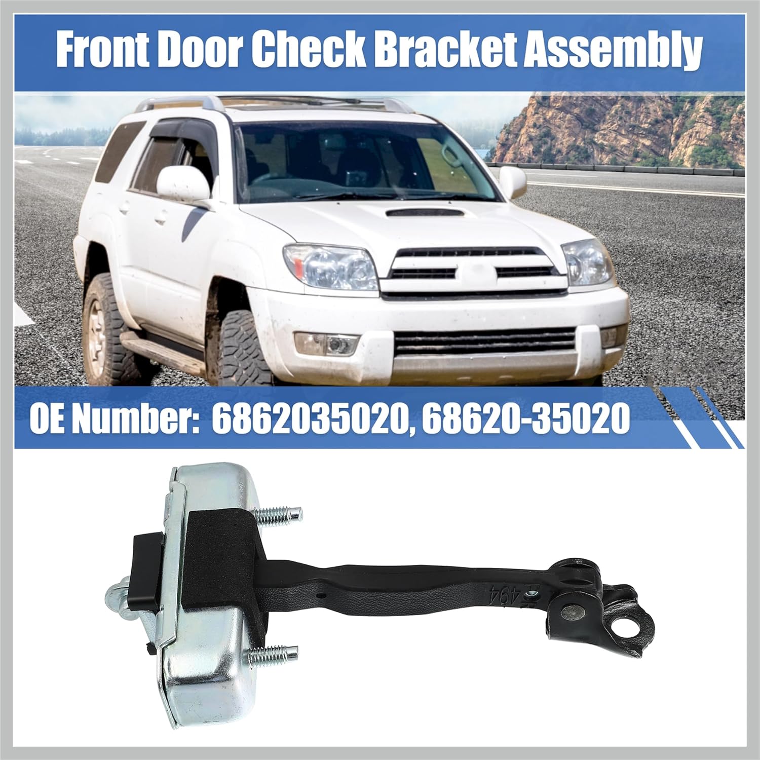 Front Door Check Stop Strap Door Check Assembly 68620-35020 for Toyota FJ Cruiser for Toyota 4Runner LH Side Door Check Strap Stopper Door Limiter