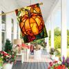 1pc, Halloween Double-Sided Polyester Garden Flag - Stained Glass Pumpkin Design, No Electricity Needed, Outdoor Lawn and Courtyard Decor