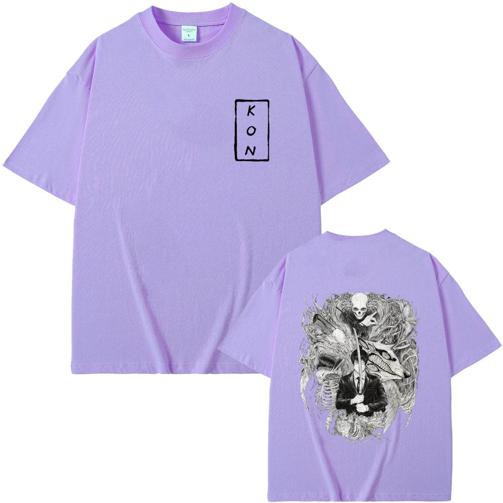 Anime Chainsaw Man Hayakawa Aki Fox Devil Kon Skeleton Graphic Tshirt Men Women Cartoon Oversized T Shirts Male Vintage Tshirt