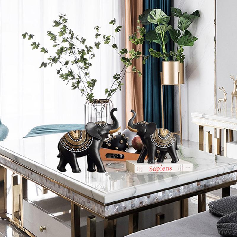 Resin Elephant Statue Elephant Figurine Sculpture Shelf Room Desk Table Home Office Bookshelf Decor Housewarming Christmas Gift