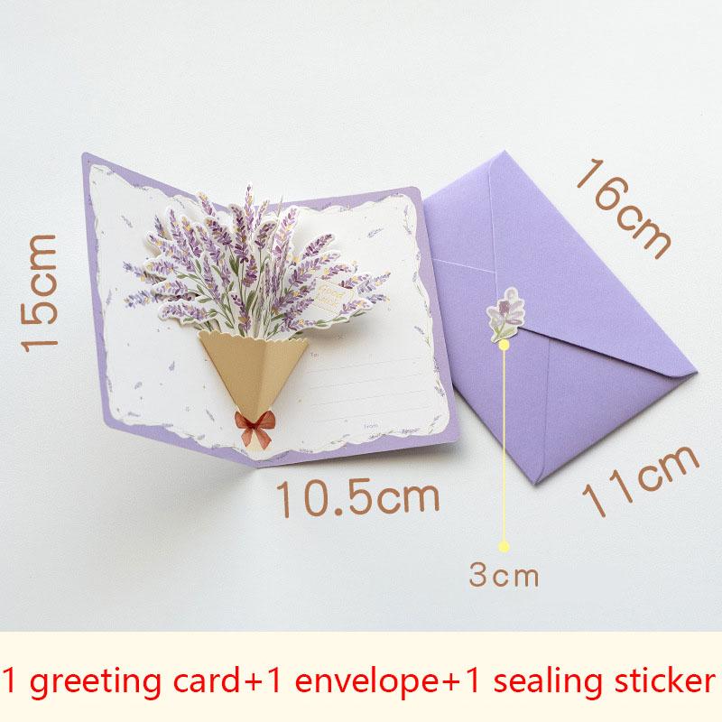 3D Pop-up Stil Kreative minimalistische Grußkarte Original Blumen Segenskarte Geburtstagsparty Einladung Brief Geschenk