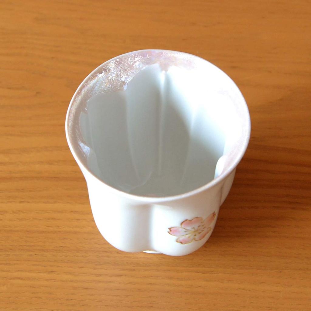 Umbrella Life Celebration Present Cherry Blossom Petal Shaped Tea Cup Arita Ware Mai Sakura Pink Message Card Included Longevity Wooden Box Women's