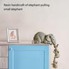 Elephant Sitter Synthetic Resin Craft Figurines Mother and Two Babies Hanging Off The Edge of Shelf Table Home Decor Gift