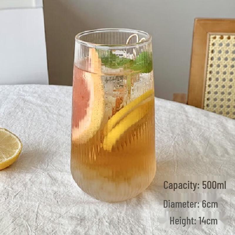 Stylish Vertical Stripe Glass Beverage Cup