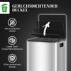 40L Dual Compartment Stainless Steel Bin, with Deodoriser Holders - Silver Tone