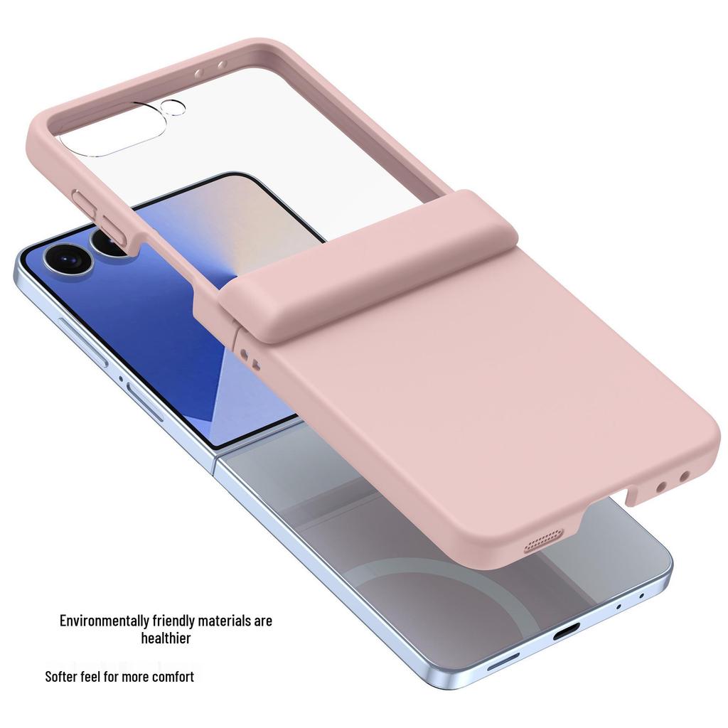 Coque de protection transparente Samsung Z Flip7 avec film de protection en verre trempé couvrant intégralement