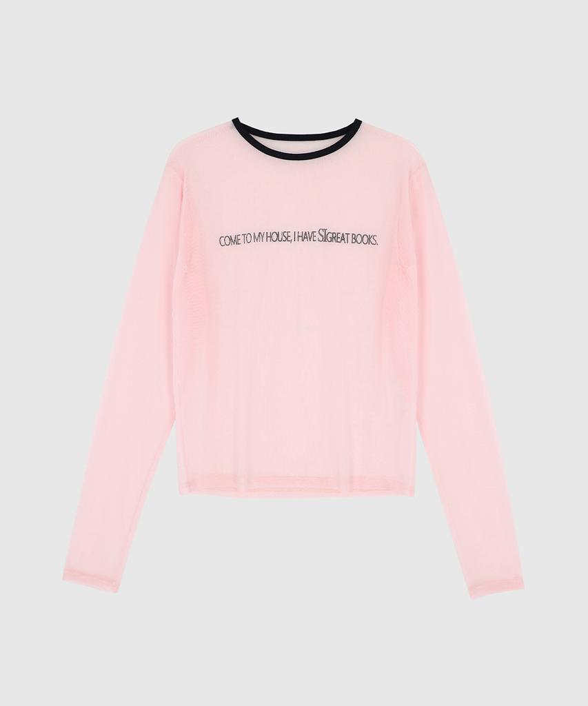SIGREAT Print Mesh T-Shirt_Pink