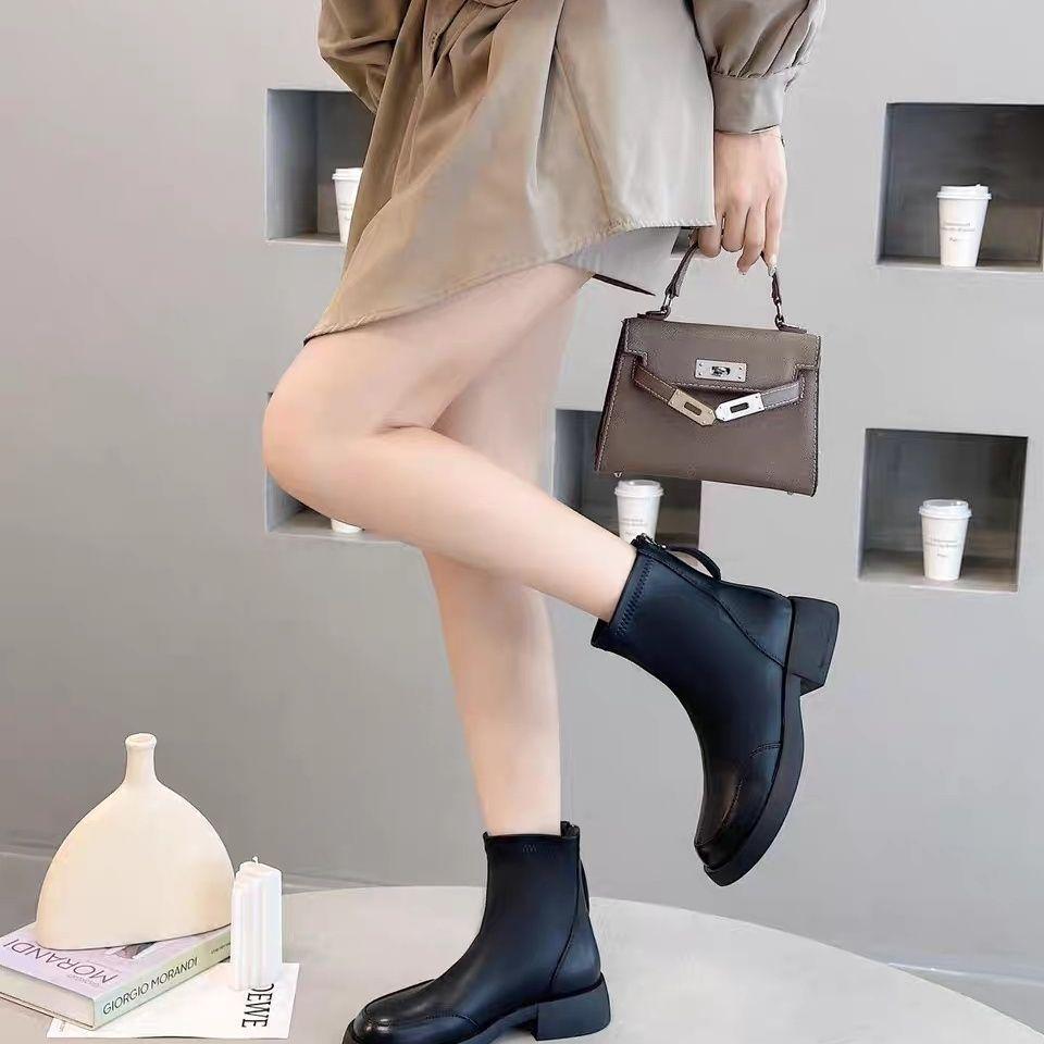 

Женские британские ретро ботинки Мартин 2025: Осень/Зима, Застежка-молния сзади, Короткий, Универсальный, Толстая подошва, Облегающий крой, Эластичный. 37