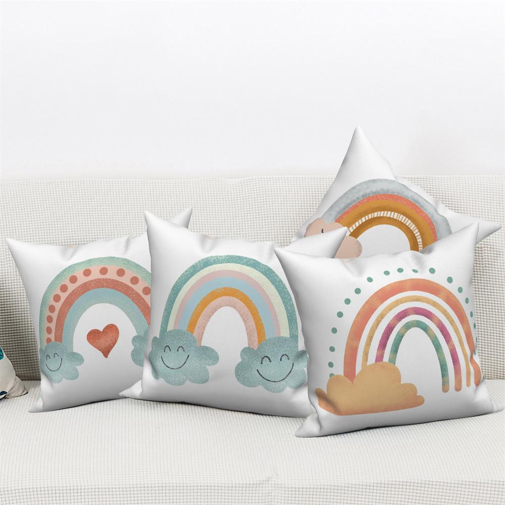 Pillow Cover Decoration Home Office Bedroom Cartoon Rainbow Cloud Sofa Decorative Cushion