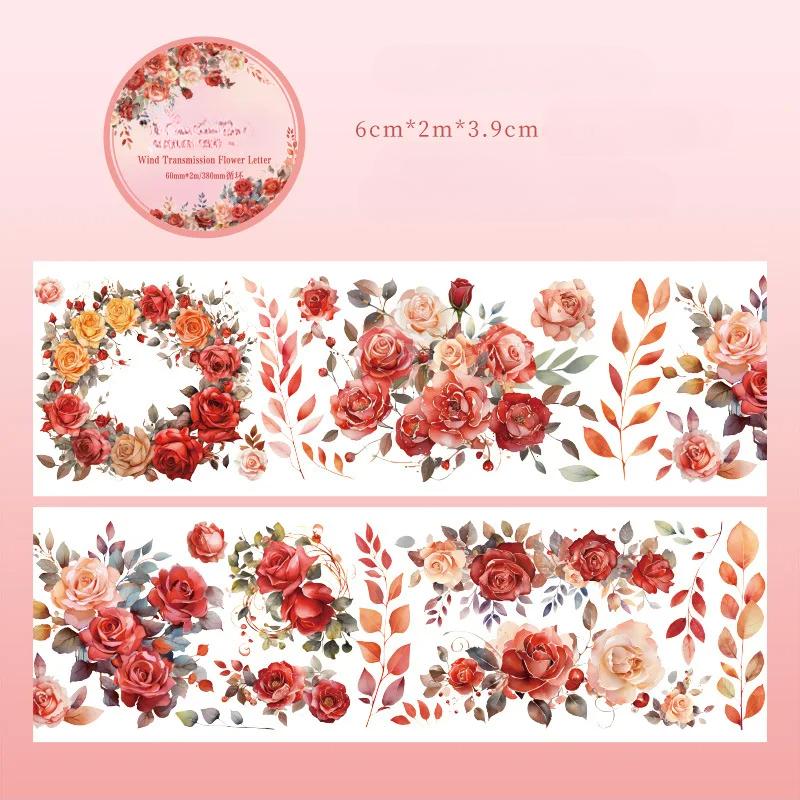 

1 рулон серии «Цветочное письмо» и бумажного скотча, материалы для украшения DIY-журнала, цветочные наклейки, ретро-наклейки с растениями