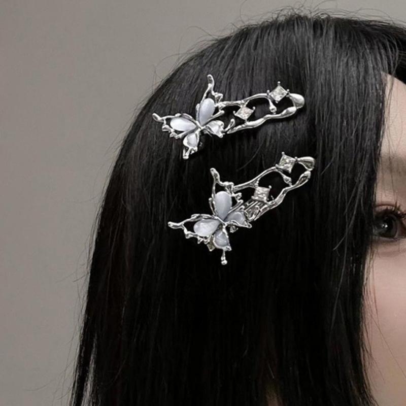 Metallic Butterfly Hairpin Subcultures Side Hairclip 2000S Girl Hair Styling Accs