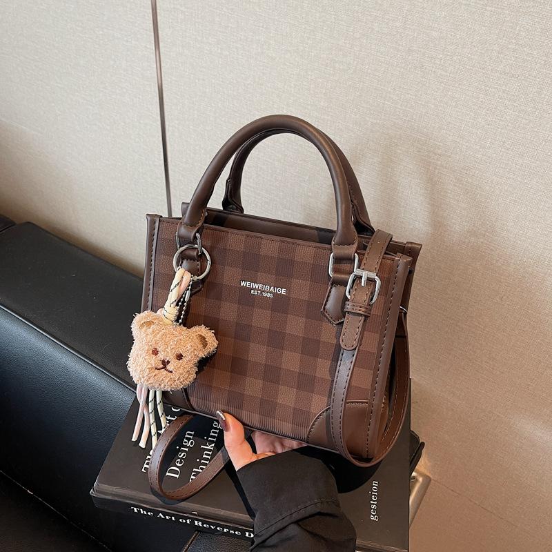 Beliebte strukturierte karierte tragbare Umhängetasche neue trendige vielseitige lässige kleine Tasche