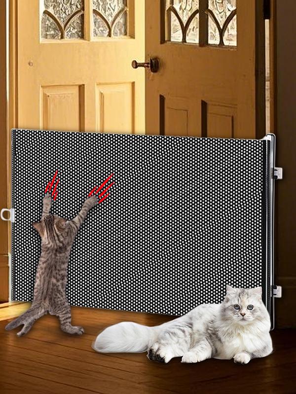 Dog Gate Retractable Pet Gate Pet Safety Gate Indoor Mesh Fence Cat blocking board Multifunctional Animal Fence Pet Supplies
