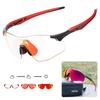 Kapvoe Photochromic Sports Sunglasses Rimless Cycling Glasses Bike Bicycle Glasses Men's MTB Road Running Goggles Red Blue UV400 4