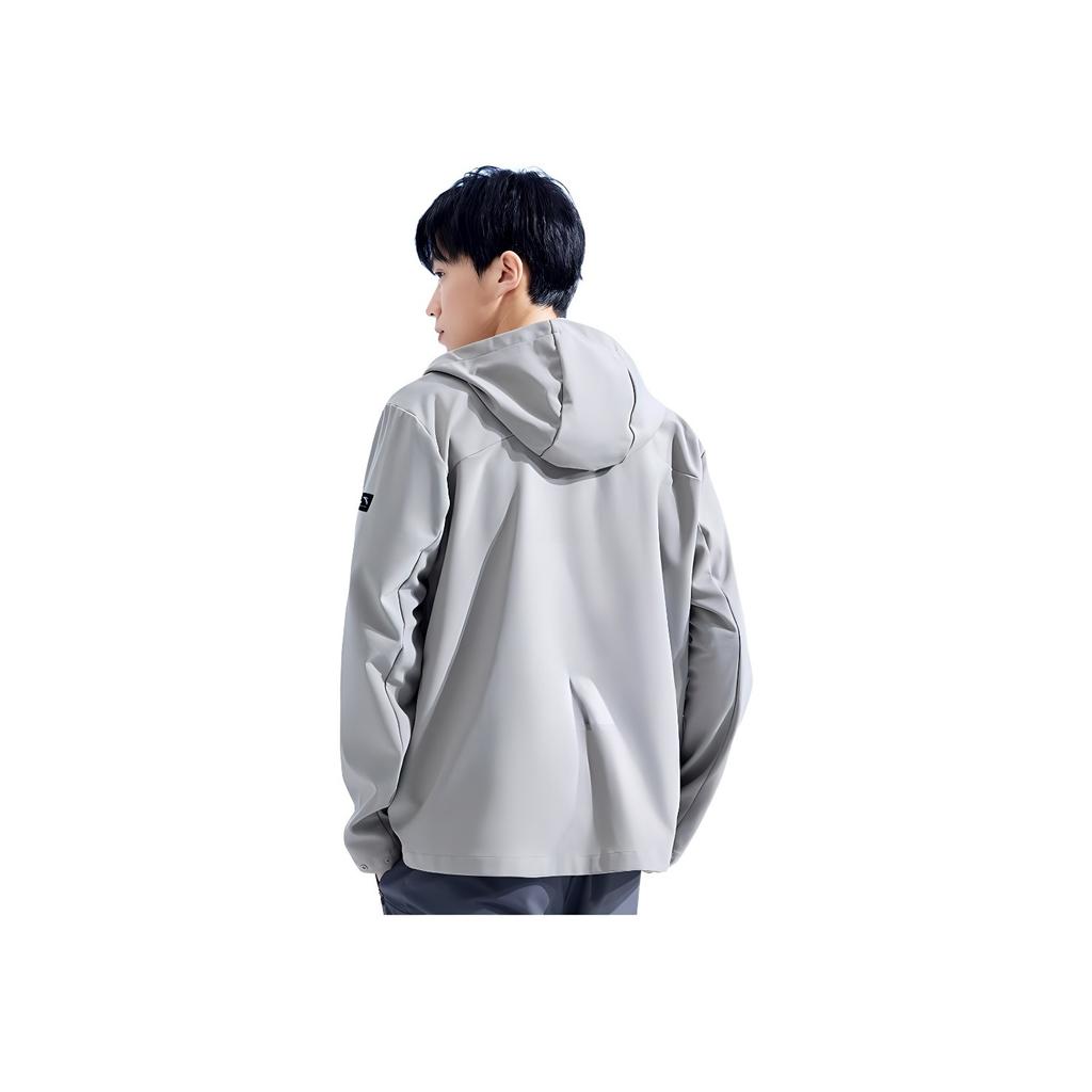 Anta Solid Color Zip Hooded Jacket Men Jacket 152337608-3