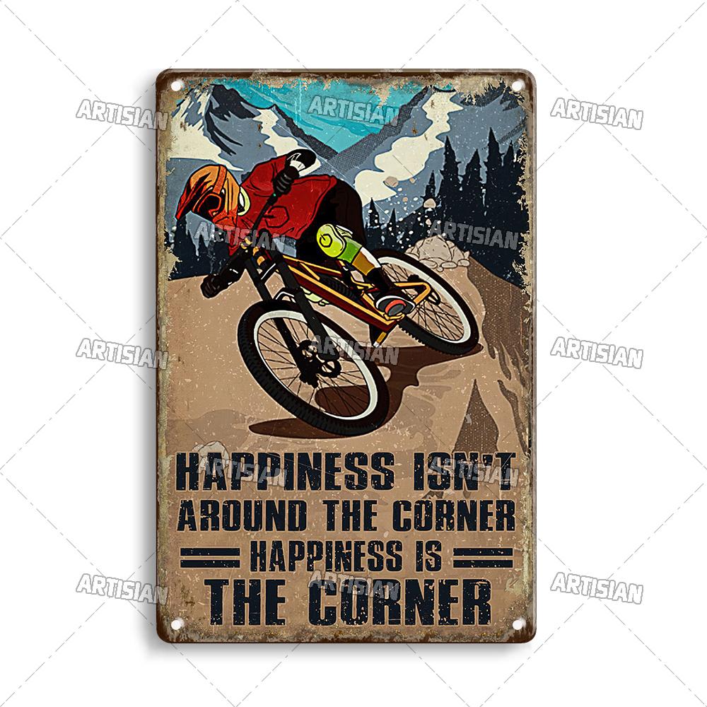 Artisian Cycling Decorative Plaque Bicycle Metal Sign Bike Sport Tin Plate Wall Decor Garage Bar Pub Club Hotel Cafe Kitchen