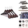Wooden Clothes Hangers Set With Thickened Nonslip Design For Hotel And Closet Storage