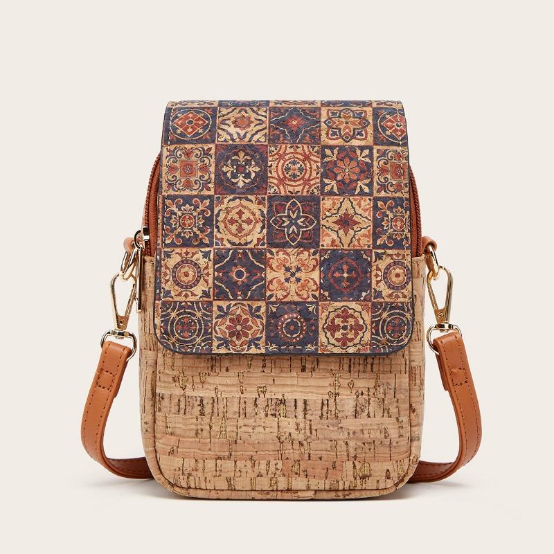 Stylish Retro Multi-element Mobile Phone Bag Coin Purse Multi-layer Single Shoulder Crossbody Bark Women's Bag