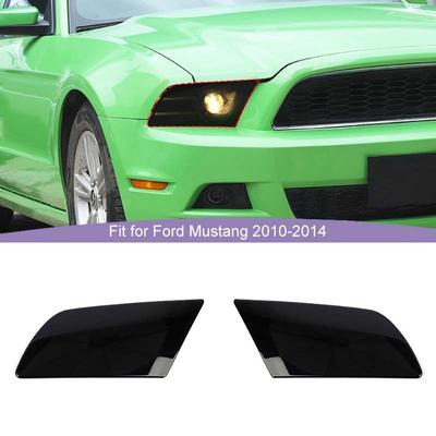 ABS Plastic Headlight Decorative Stickers Panel For Ford Mustang 2010-2014 Exterior Accessories, Smocked Black