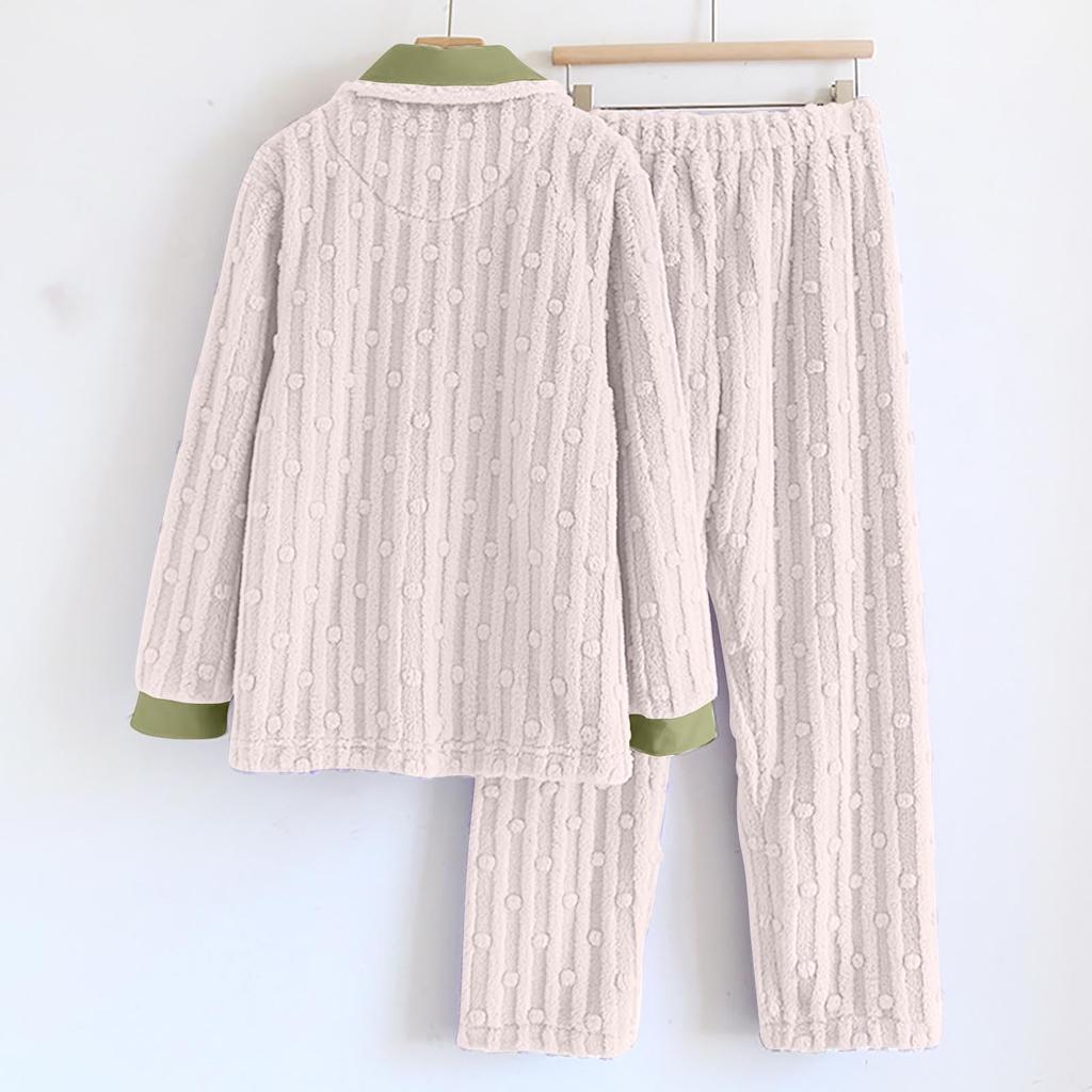 Women's Flannel Can Be Worn Outside, Soft And Comfortable, Thick And Warm, Plus Size Long Sleeved Long Pants Home Suit Set