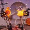 LED Halloween Light Party Glow Stick for Kids, Spooky Pumpkin Ghost Wizard Hat Lighted Up Rod with Spring Holiday Favors Bendable Toy