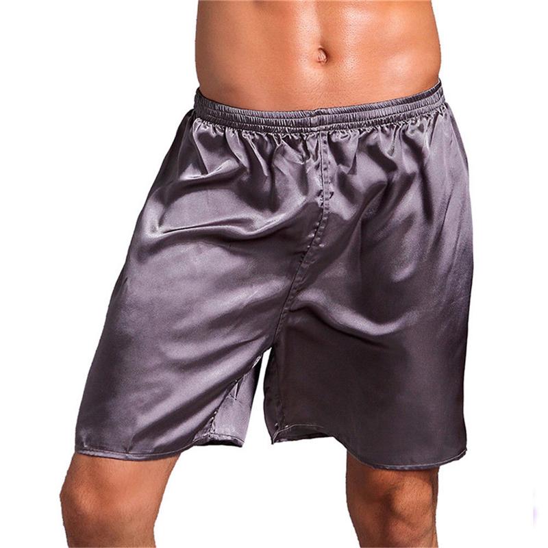 

Mens Boxers Nightwear Shorts Pants Pyjamas Sleepwear Satin Silk Underwear Casual Comfortable KTB 2XL сірий колір