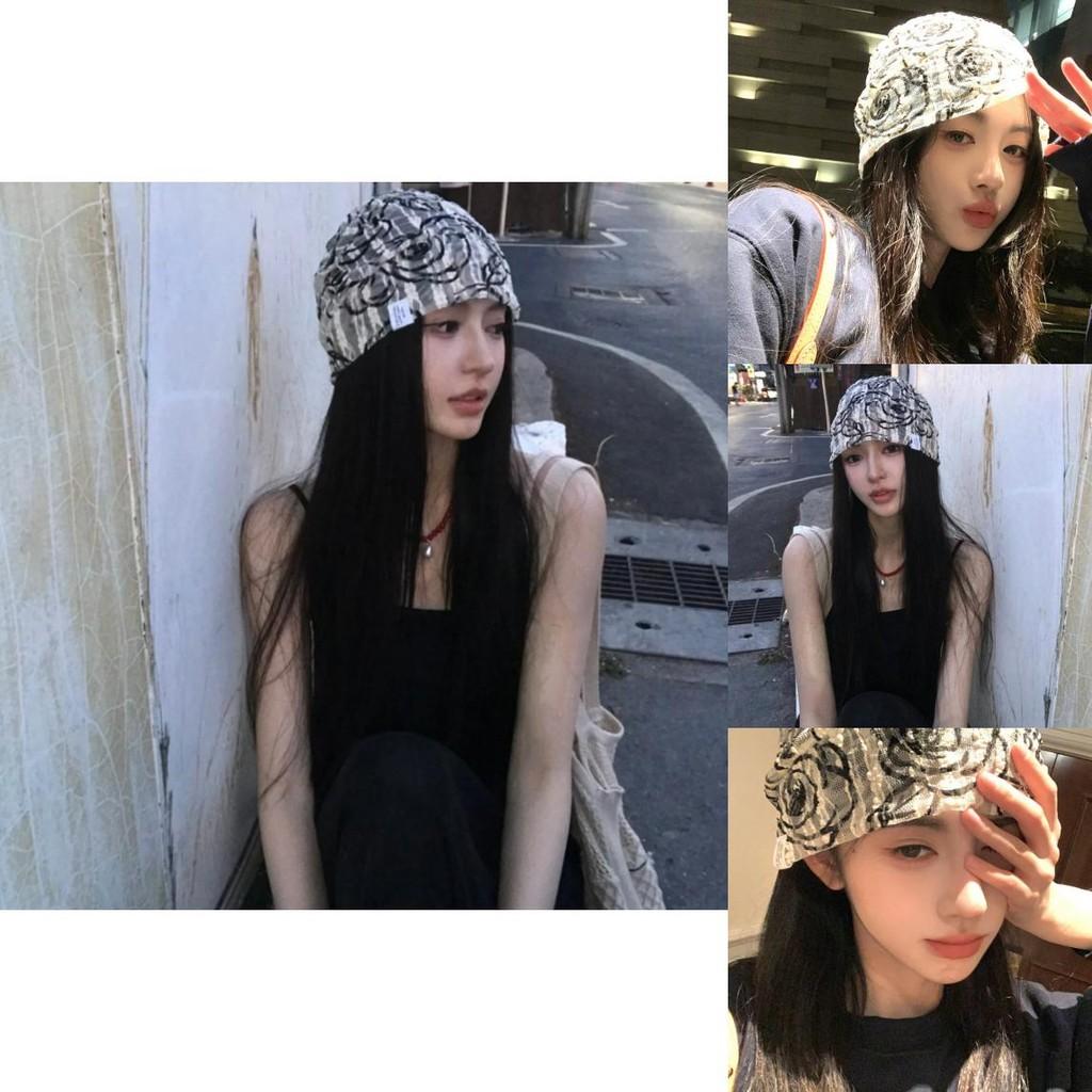 Y2k Trendy Genderneutral Rose Flower Lace Cold Hat For Adult Spring Fashion