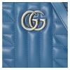 Gucci GG Marmont distressed Marmont silver logo vertical stripe twill quilted chain leather camera bag crossbody bag shoulder bag mini women's blue