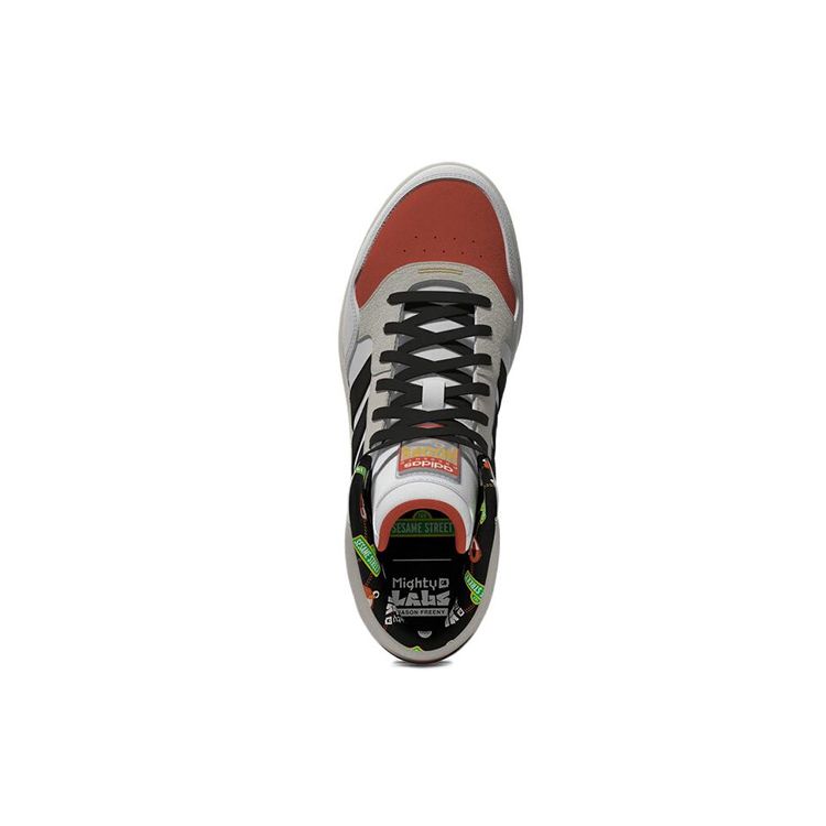 Adidas Sesame Street X  Neo Hoops 3.0 Mid Leather Round Toe Durable High-Top Sneakers Unisex Sneakers White Gray Orange FZ5958