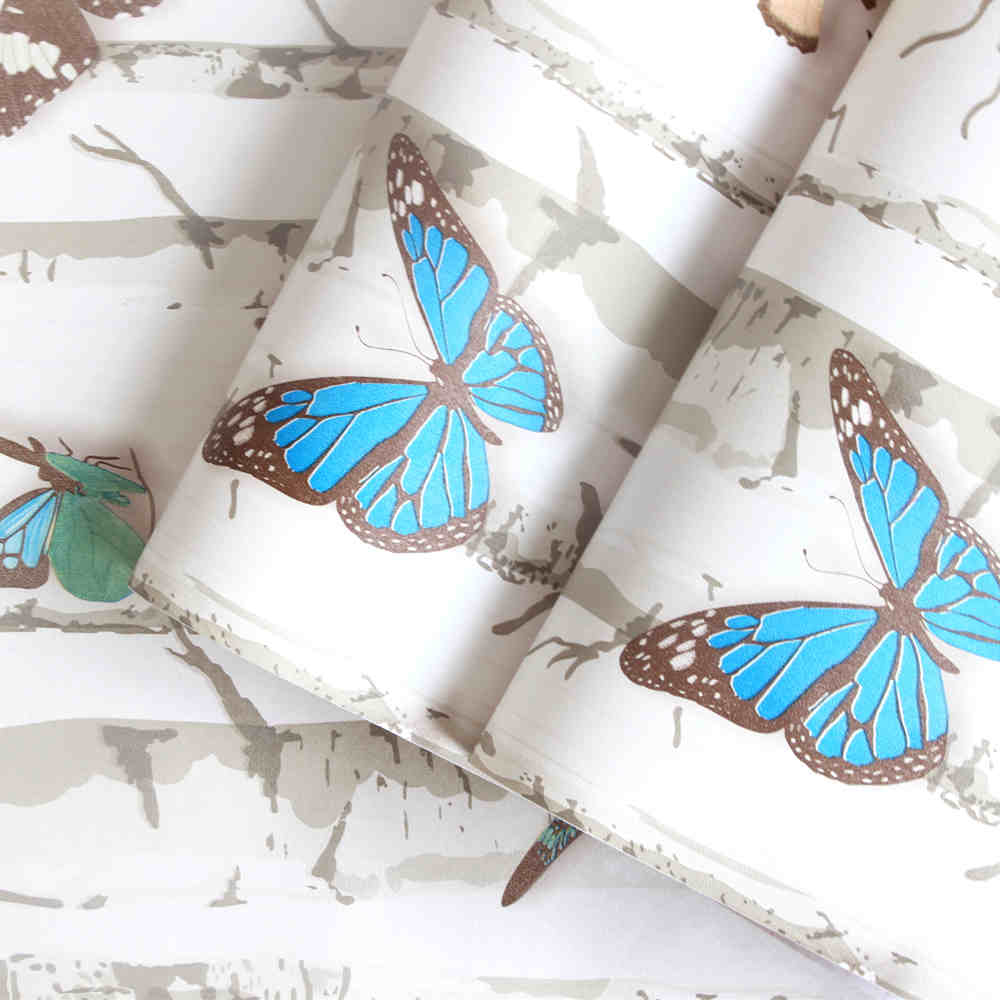 HaoHome Butterfly DIY Self Adhesive Wallpaper Peel And Stick Contact Paper for Bedroom Shelf Drawer Decor