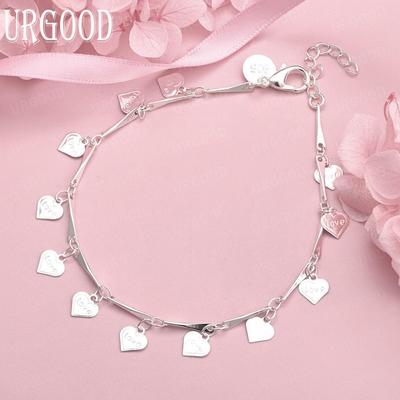 925 Sterling Silber Herzförmiges Armband Mode Hochzeitsschmuck