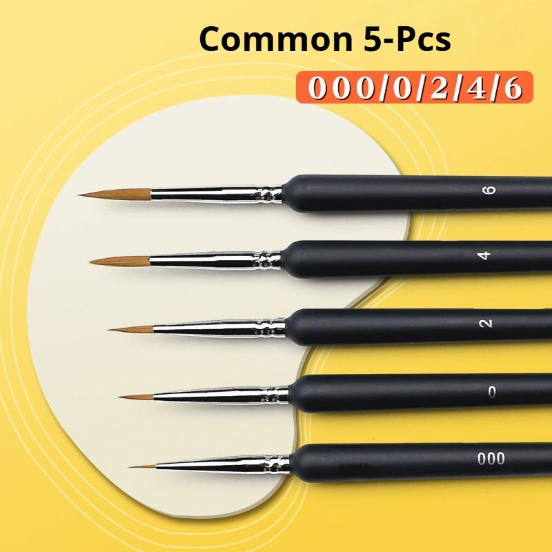 4/5/11pcs Miniature Hook Line Pen Art Painting Brushes Extra Fine Soft Hand Painted 00000 Brush For Gouache Watercolor Oil Paint