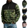 Herren Color Block Halb-Reißverschluss Pullover Sweatshirt Hoher Kragen Langarm Lässiges Oberteil