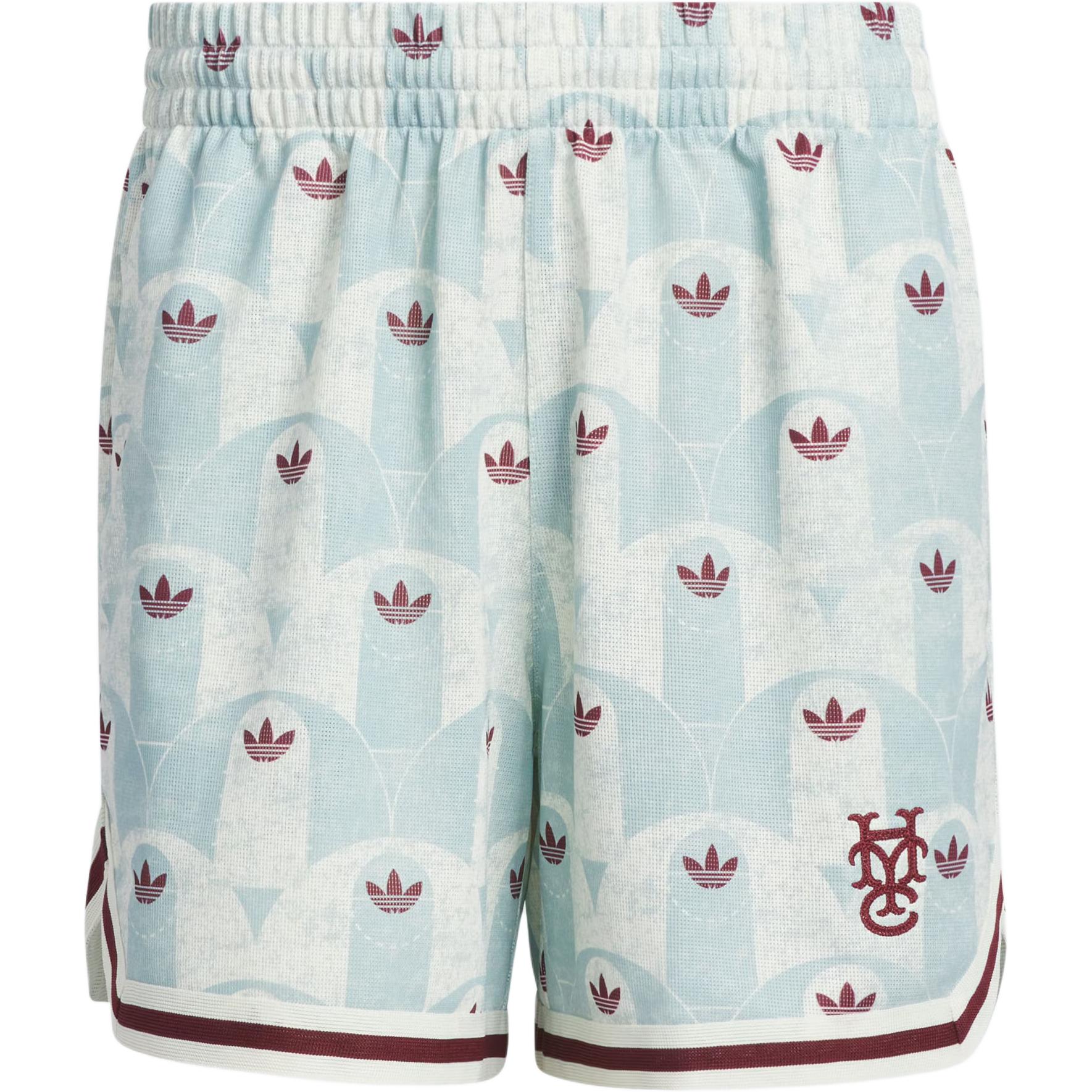 

Adidas Originals X Hoop York City Логотип с принтом по всей поверхности Удобные свободные спортивные шорты Унисекс Шорты Слоновая кость-Белый Текстурированный-Зеленый Темно-Красный JC5973 L