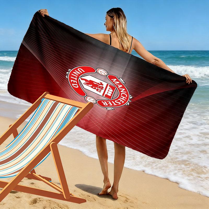 Asciugamano da Spiaggia Stampa Tifosi Fedeli MUFC, Asciugamano Grande Morbido Asciugatura Rapida per Spiaggia Campeggio Nuoto