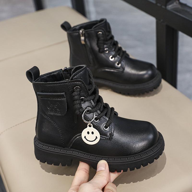 Children's Winter Fashion with Plush Warm Martin Boots Casual Fashion Boots Mid Length Boots