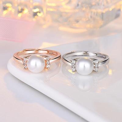 Trendy Artistic Pearl Open Ring - Sweet Ins-Style Celeb-Inspired Design for Women